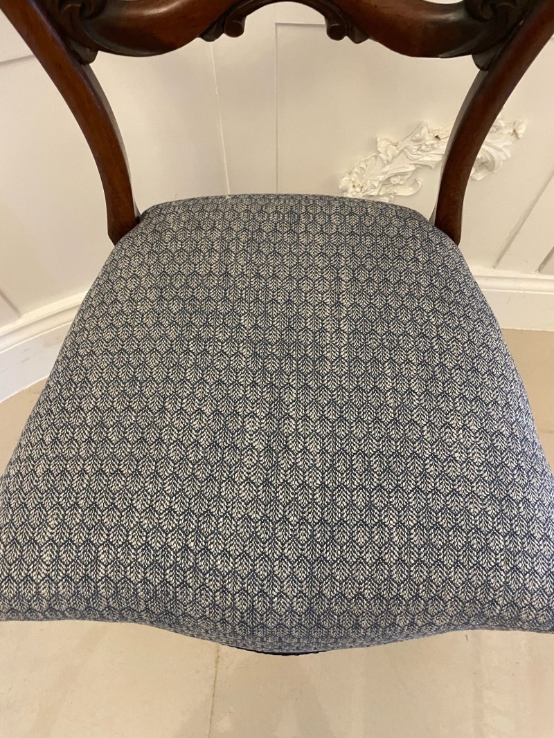 Set of 4 Antique Victorian Quality Rosewood Dining Chairs - Image 6